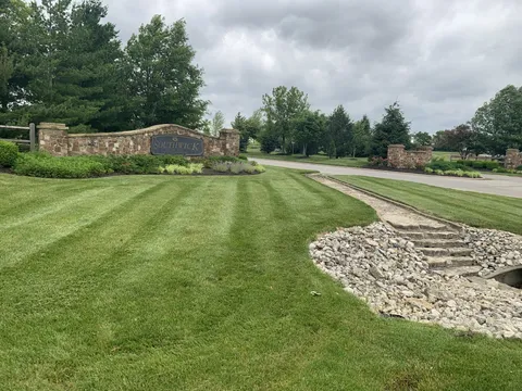 Residential lawn stripes